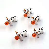 Figurine de vache en verre de Murano de couleur personnalisée, décoration d'intérieur en verre de Murano, figurines d'animaux en verre