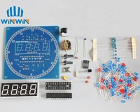Kit d'horloge électronique numérique rotative AITEWIN DIY avec affichage LED, module d'apprentissage 51 SCM, 5V DS1302