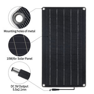 Etfe Semi Flexibele Dc 5V Spanning Voor Mobiele Telefoon Autolader 5.5X2.1Mm Plug Full 10W Zonnepaneel Met Mini Mirco Usb Interface - Product Image 2