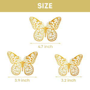 Xieli زينة العام الجديد لوازم الحفلات 3D فراشة ورقة كعكة ممتاز - Product Image 2