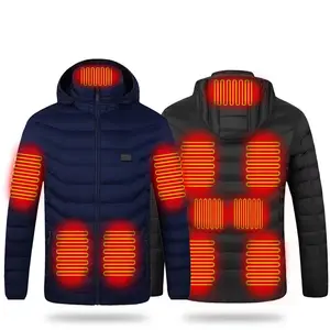 Men's Winter Heated Jackets USB Chargeable Double Switch Fever Heating Padded Jacket Coat