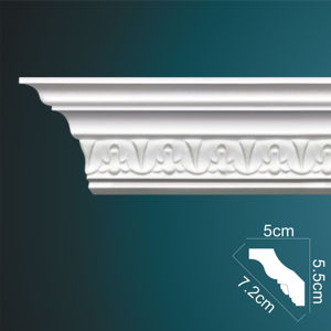 งานตกแต่งภายในห้องนั่งเล่น  บัวเชิงผนังโพลียูรีเทนคุณภาพสูง  งานแกะสลัก PU สวยงาม  บัวประดับเพดาน - Product Image 1