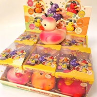 Jouet Squishy Ultra-Doux en TPR en forme de Canard Raisin, Canard Citrouille, Canard Fruité Réaliste, Anti-stress, Grande Taille Jumbo