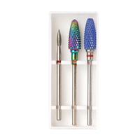 Embouts diamantés professionnels OEM ODM, 3 pièces, outil de manucure, 3/32 pouces, ensemble de forets à ongles en carbure de tungstène