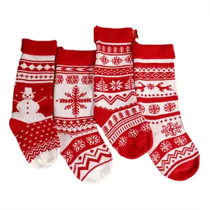 Cross-border new cartoon wool knitted Christmas decorative socks gift stockings tree pendants home wall hanging wholesale