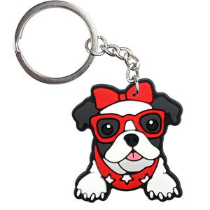 Venta al por mayor artículo promocional PVC suave lindo Anime encantador <span class=keywords><strong>Shar</strong></span> <span class=keywords><strong>Pei</strong></span> 2D llavero logotipo personalizado llaveros de goma populares - Product Image 2