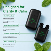 Inhalateur d'aromathérapie anti-fatigue à marque privée, parfum menthe, boost d'énergie, amélioration de la concentration, stick nasal à double orifice