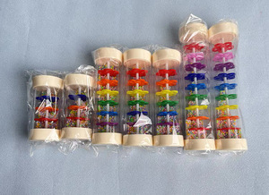 Wholesale 18 CM Colorful Wooden Rain Sound Tube Early Learning Educational <b>Musical</b> <b>Instrument</b> Rattle Toy for Children - Product Image 5