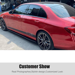 Para <span class=keywords><strong>Mercedes</strong></span> W213 E43 E53 E63 AMG <span class=keywords><strong>Sedan</strong></span> faldas laterales de carbono Real labios de extensión 2017up - Product Image 4