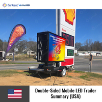 Afficheur publicitaire mobile LED double face pour extérieur, série Canbest Trailer P4, 4 mm, 1920 x 1440 mm, 6,3 x 4,7 pieds, en USA