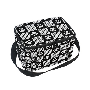 Hawaiian Life Collection Custom Black Checked Aluminum Foil Reusable Thermal Insulated Portable Bento Cooler Lunch Bag - Product Image 1