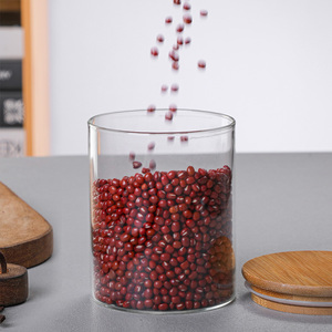 Frascos de almacenamiento de alimentos, cocina soplada a mano, tarro de almacenamiento de vidrio de borosilicato alto de boca ancha con tapa de madera - Product Image 5