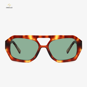 Omelle Moda Gafas de Sol de lujo 2024 Aviación Acetato Gafas de sol Color tortuga Gafas de sol Verde TAC Lente Sol polarizado - Product Image 2