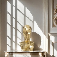 Sculpture en résine abstraite géométrique artistique visage, décoration murale et de table moderne nordique pour la maison, l'hôtel, le bureau, les mariages et les anniversaires