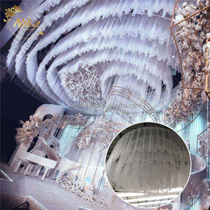 NIKA fait à la main <span class=keywords><strong>pas</strong></span> <span class=keywords><strong>cher</strong></span> <span class=keywords><strong>mariage</strong></span> <span class=keywords><strong>plafond</strong></span> décoration voilage blanc rideau tulle maille <span class=keywords><strong>plafond</strong></span> drapé - Product Image 1