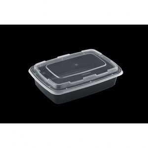 7.5‑Inch 150 Pack Black 1‑Comp Front Lock Hinged Take‑Out Containers 4 Vents Durable - Product Image 1
