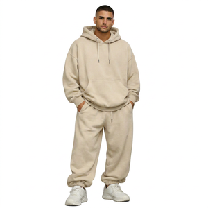 Survêtement de sport décontracté pour homme, personnalisé, à capuche, écologique, léger, imprimé, 2 pièces, avec poches, pour l'hiver - Product Image 1