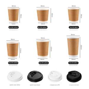 Gobelet en papier à double paroi jetable personnalisé avec logo pour boissons chaudes 8/12/16/20oz, gobelet en papier pour café avec couvercle - Product Image 4