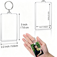 Llaveros acrílicos transparentes de doble cara al por mayor, con diseño de mini marco creativo, para insertar fotos DIY, impermeables, para bolsos