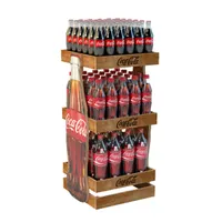 Prezzo di fabbrica personalizzato espositore per bevande vino espositore da pavimento in legno espositore da banco in legno per bevande a energia morbida