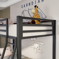 Rail de protection pour lit superposé double en métal noir mat Échelle inclinée robuste Conception peu encombrante Chambres à coucher Hôtels