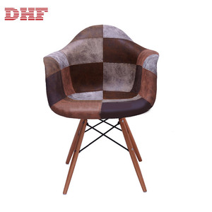 Multicolore Nouveau Style Tapissé <span class=keywords><strong>Patchwork</strong></span> <span class=keywords><strong>Chaise</strong></span> de Salle À Manger En Velours Tissu Avec <span class=keywords><strong>Accoudoir</strong></span> - Product Image 1