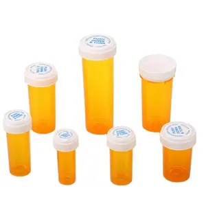 カスタマイズ可能な8DRリバーシブルキャップバイアルチャイルド耐性丸型医療用ボトル錠剤50ml/60ml包装容量