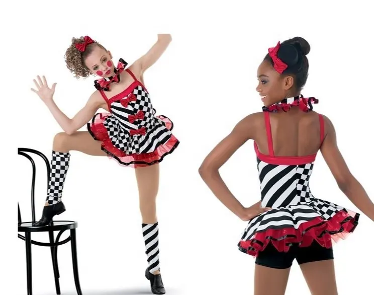 Funny dance clown costumes for kids performance competition
