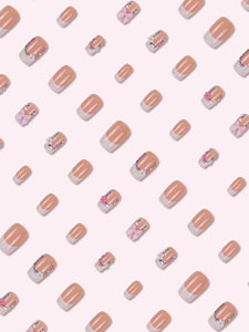 Venta al por mayor <span class=keywords><strong>de</strong></span> 24 <span class=keywords><strong>uñas</strong></span> <span class=keywords><strong>postizas</strong></span> ABS con diamantes <span class=keywords><strong>de</strong></span> punto francés blanco a <span class=keywords><strong>precio</strong></span> <span class=keywords><strong>de</strong></span> fábrica - Product Image 6