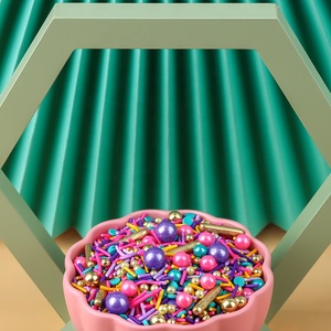 Offre Spéciale personnalisé noir sarcelle couleur métallique confettis arrose fête gâteau décoration sac paquet goût sucré forme solide dragée - Product Image 4