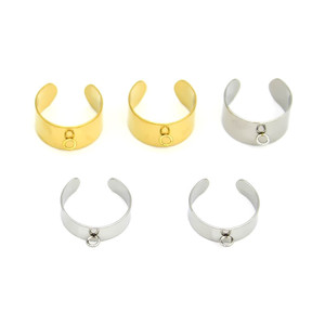 Anneau ouvert en forme de C en acier inoxydable réglable pour la fabrication de bracelets, couleur argent ou or, finition lisse, composant de bijouterie - Product Image 5
