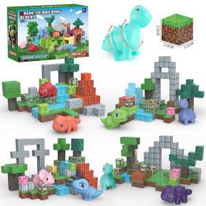 Venta al por mayor de fábrica: Nuevo set de bloques de construcción magnéticos de 202 piezas del Mundo de Dinosaurios Educativo, con succión magnética, para el mercado transfronterizo. - Product Image 1