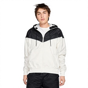 Veste coupe-vent à capuche zippée pour homme, colorblock, légère, coupe-vent, séchage rapide, vêtements d'extérieur décontractés, coupe régulière - Product Image 1