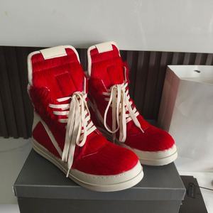 Zapatillas Unisex de Diseño de Lujo Owens 2026, de Caña Baja, con Cordones Rojos, de Cuero, con Suela Gruesa, Casuales, Planas, Rickks, para Otoño, Invierno y Verano - Product Image 1