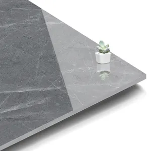 エンジニアリングインテリア光沢のある艶をかけられた灰色の大理石の花崗岩磨かれた磁器セラミック正方形の床タイル60x60