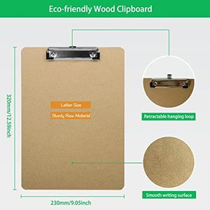 Portapapeles de Madera MDF Personalizado, Tamaño Legal y Carta, A4/A5, para Oficina y Escuela, con Logotipo Personalizado, Portapapeles para Enfermeras - Product Image 4