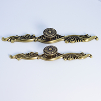 Poignée de porte dorée vintage de haute qualité à motif floral, tirette de tiroir d'armoire ornée, accessoires de quincaillerie de meubles haut de gamme, décor