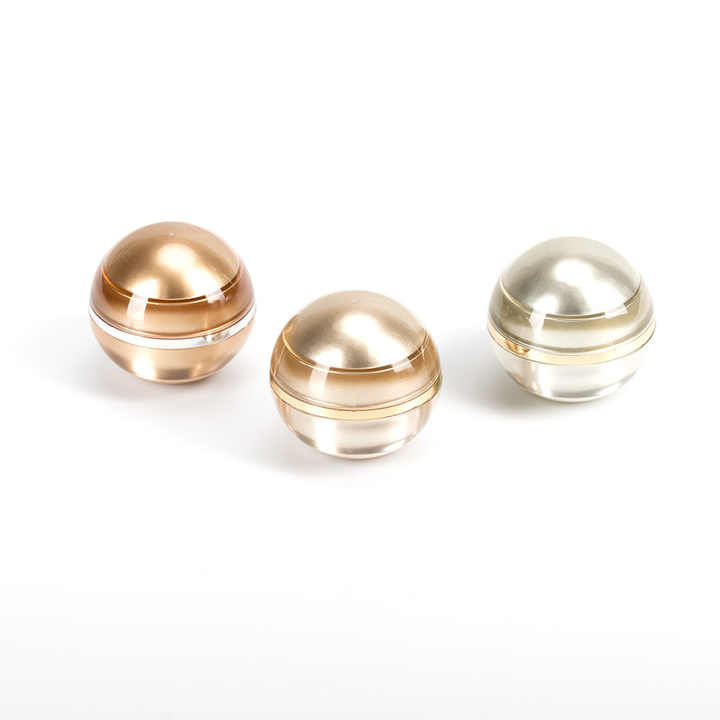 5g mini gold ball shaped jar empty cosmetic plastic jars small face cream jar ball lip balm container for skincare