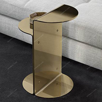 Table basse d'angle moderne de luxe italienne SPARKLE en acier inoxydable réglable avec couleur personnalisée pour salon