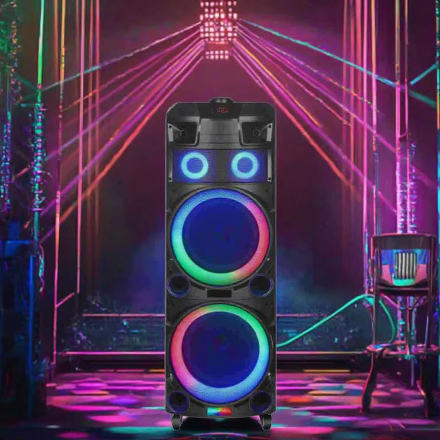 JBR-7011 Dual 10 Inch High Power RGB LED Lighting Wireless Party Karaoke Audio DJ Speaker with Bluetooth