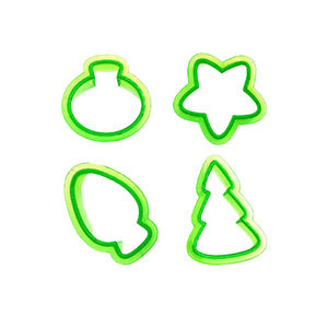 Ensemble <span class=keywords><strong>de</strong></span> 12 mini emporte-pièces <span class=keywords><strong>de</strong></span> Noël - Formes en plastique PP <span class=keywords><strong>de</strong></span> qualité alimentaire rouge et vert pour la pâtisserie festive et le bricolage des fêtes - Product Image 4