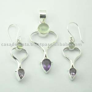 Amatista, piedra lunar piedra preciosa 925 plata esterlina clásico pendiente de moda, colgante para boda, aniversario y compromiso - Product Image 2