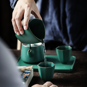 Shangyan Kung Fu Tea Set Stoneware Teapot With Lid 1300C High <b>Temperature</b> Burned For Afternoon Tea Brewing - Product Image 3