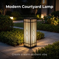 Lampe de jardin LED moderne en acier inoxydable avec abat-jour en faux albâtre, IP65, étanche, lampadaire extérieur pour la décoration paysagère