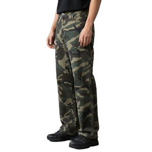 <span class=keywords><strong>Pantaloni</strong></span> Cargo da <span class=keywords><strong>Uomo</strong></span> TOPSHOW in Tela di Cotone Lavata 100%, Stile High Street, Vita Alta, Gamba Larga, Motivo Mimetico - Product Image 2