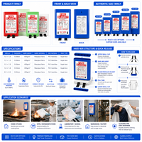 Manta Ignífuga de 1.8*1.8m, 430gsm, Fibra de Vidrio, Caja Rígida de PVC Roja, para Programas de Seguridad contra Incendios en Restaurantes, Paquete al por Mayor