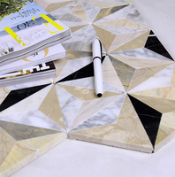 Jet d'eau noir et beige couleur mélange triangle forme marbre mosaïque pour hôtel Villa Club centre commercial salle de bain cuisine décoration