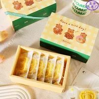 Boîte à biscuits de luxe de haute qualité, boîte à tiroir robuste en carton ivoire jaune avec finition mate et séparateurs