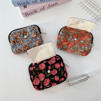 Dompet Koin Motif Leopard Vintage Tyvek 2025, Tempat Earphone Lipat Portabel, Organizer Lipstik Mini, Tempat Kartu 45