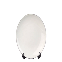 Vente en gros assiettes à sublimation en céramique clair de lune Prosub Classic 6 ''10'' plat en porcelaine blanche écologique imprimé de logo personnalisé